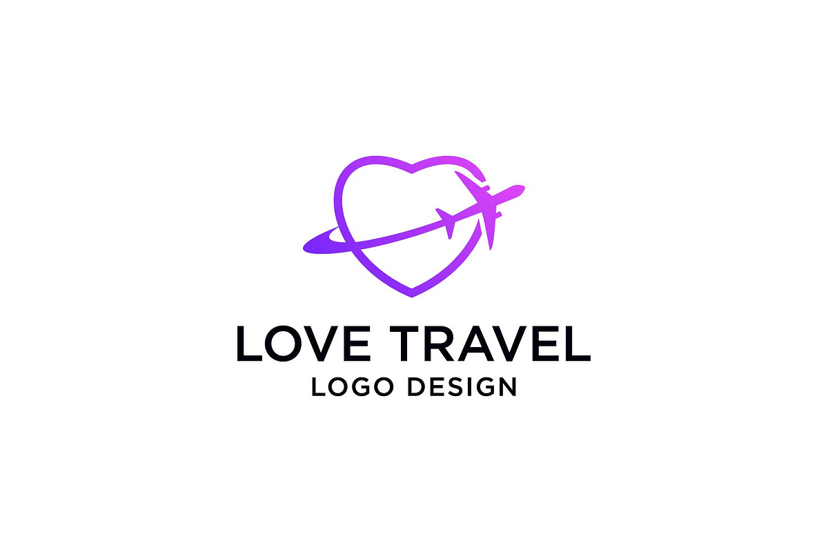 Heart and Plane Logo Design, a Templates & Theme by FransiskaDesign