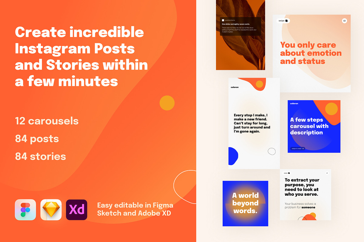 168 Creative Instagram Templates, a Social Media Template by Vladislav Muslakov (Photo 4 of 20)