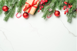 Christmas flat lay background on, a Holiday Photo by Nadia-nb