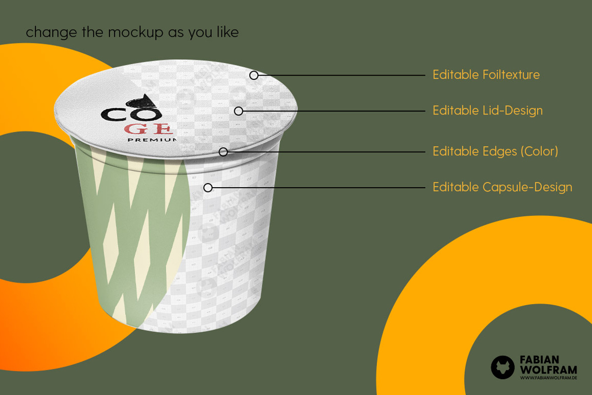 Coffee Capsule Mockup Tall (K-CUP), a Cups & Container Mockup by Fabian Wolfram (Photo 4 of 5)