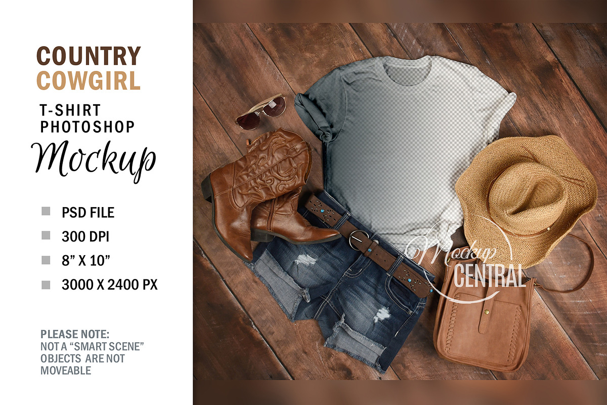 Woman's Rustic Country Shirt Mockup, a Shirt Mockup by HaywireMedia & Mockups (Photo 1 of 2)