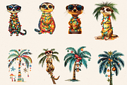 TROPICAL PALM CHRISTMAS CLIPART, a Seasonal Illustration by Daring Digies (Thumbnail 2 of 7)
