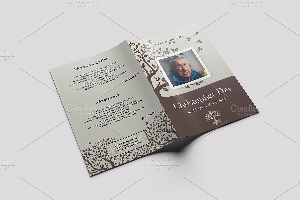 Funeral Program | Ms Word Version, a Brochure Template by GreenPixi (Photo 1 of 4)