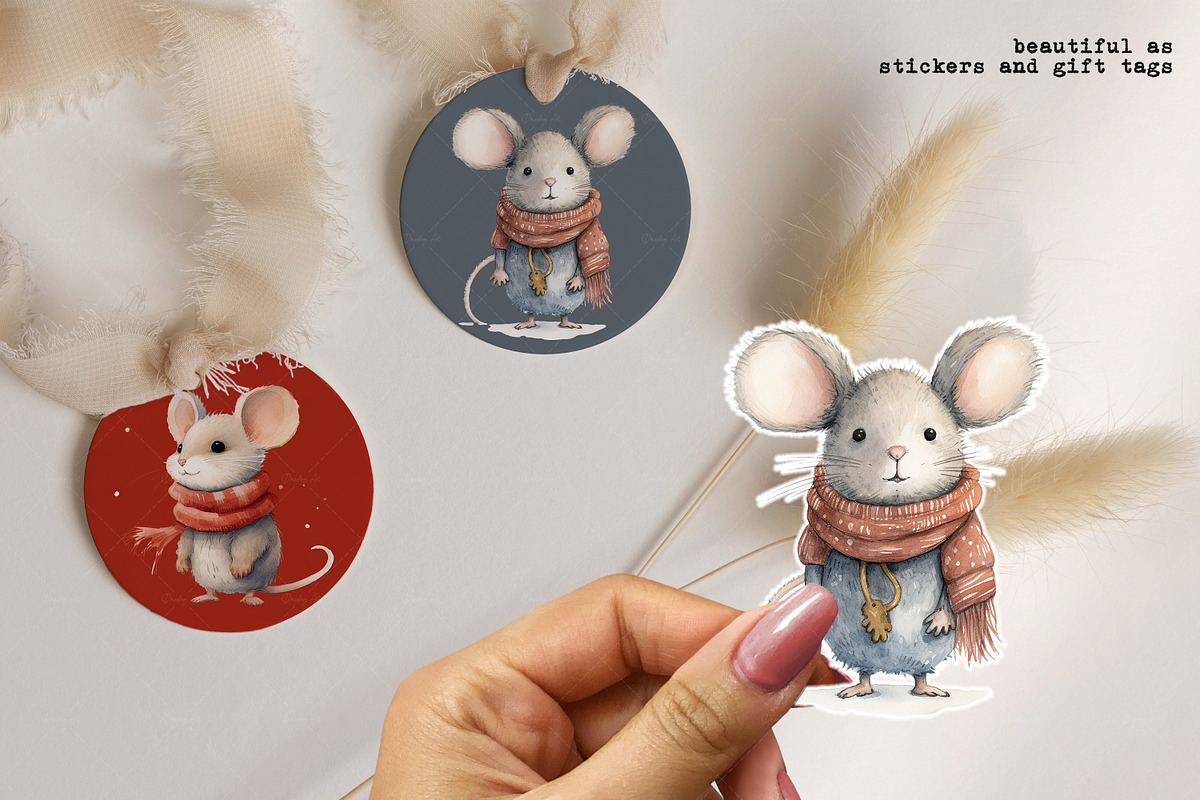 Winter Mouse Whimsy, an Animal Illustration by Dazzling Art Boutique (Photo 3 of 12)