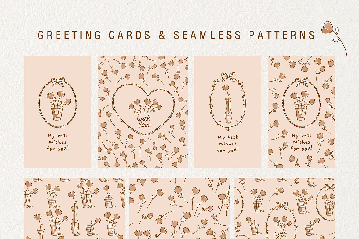 Vintage frames & flowers, a Decorative Illustration by Tkoko vectors & patterns (Photo 3 of 5)