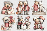 Teddy Bear Valentine Day Clipart, an Illustration by DreamCafeArt (Thumbnail 3 of 6)