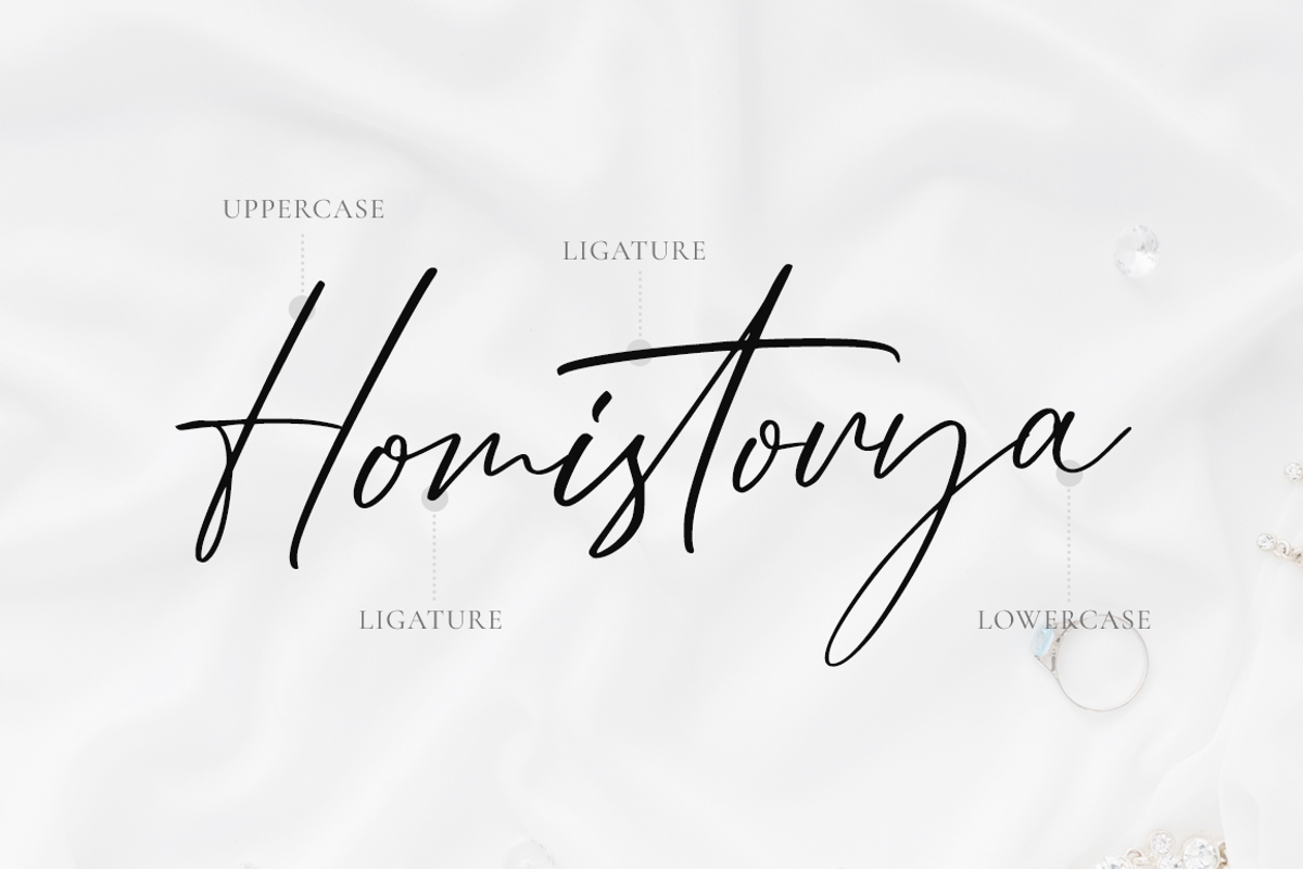 Homistorya - Wedding Font, a Script Font by RockboyStd (Photo 8 of 12)