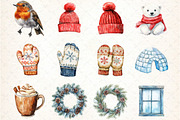 Winter Clipart, an Illustration by DreamCafeArt (Thumbnail 2 of 5)