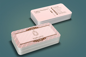 Rose Gold Business Card Design Templ, a Business Card Template by Kseniya-Omega