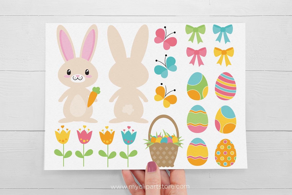 Easter Time Bunny Vector SVG Clipart, an Illustration by MyClipArtStore (Photo 2 of 2)