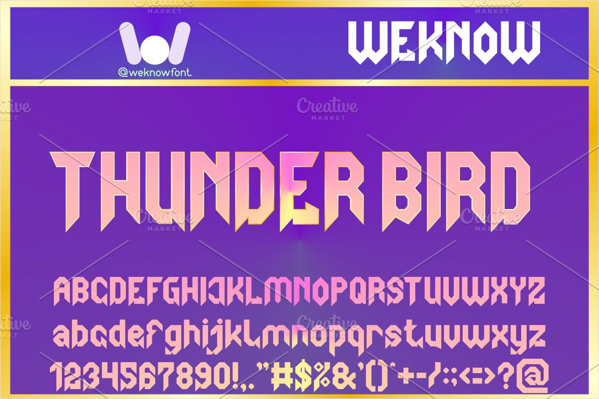 Thunder Bird Font, a Font by weknow (Photo 1 of 8)