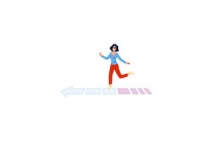 Young woman walking on a path, a Person Illustration by pikepicture
