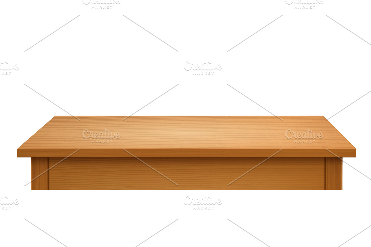 Wooden table. Wood desk, side and, an Object Illustration by Frogella