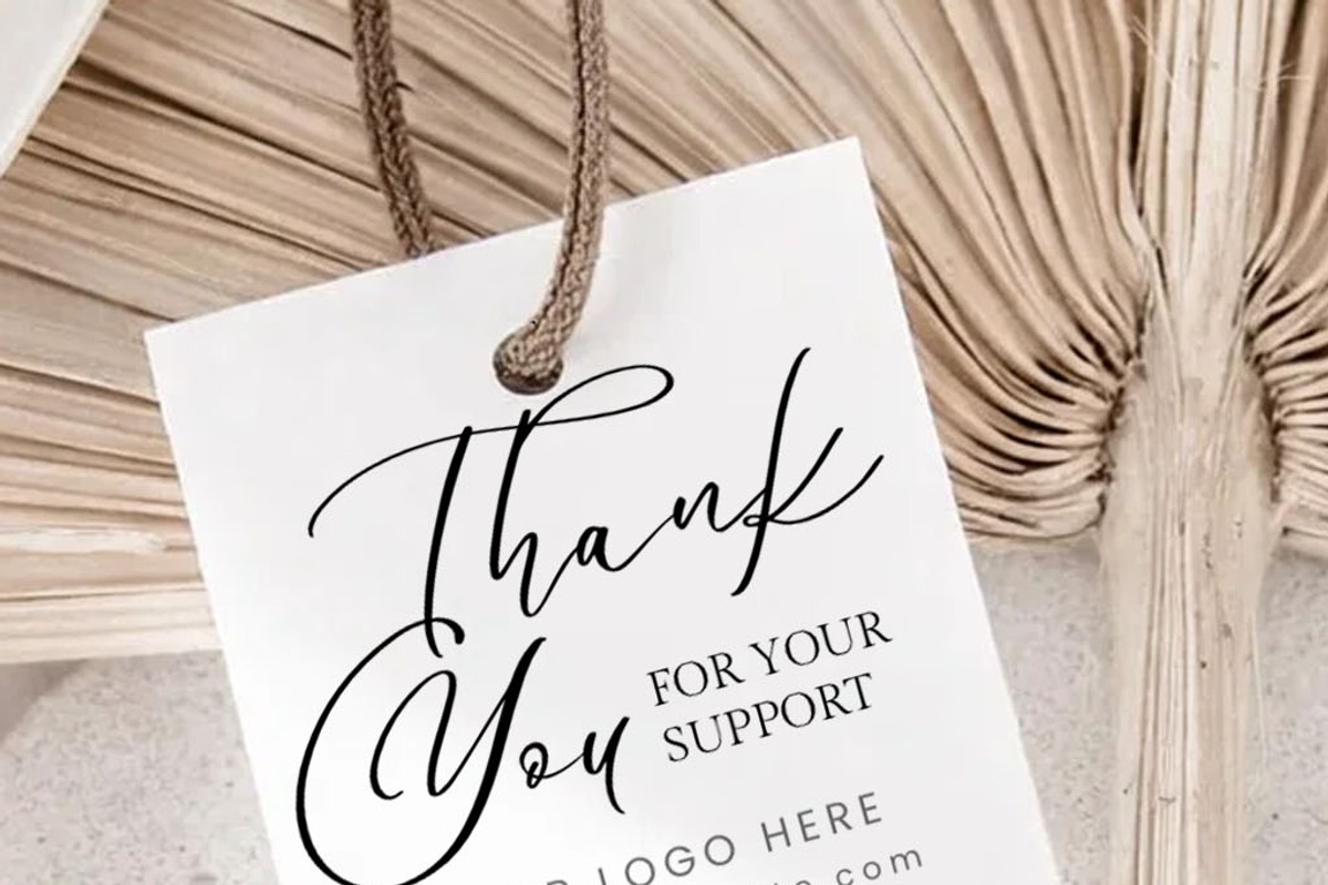 Editable Floral Thank You Gift Tag, a Card Template by AIW SOLUTIONS (Photo 2 of 8)