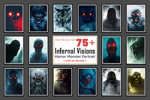 Infernal Visions | Horror Bundle, a Poster Template by Amit Debnath