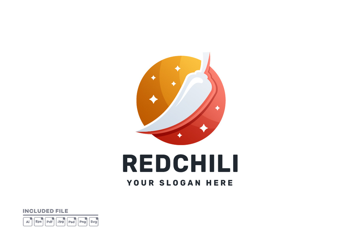 Red Chili Logo Design with Gradient, a Branding & Logo Template by yuanesei