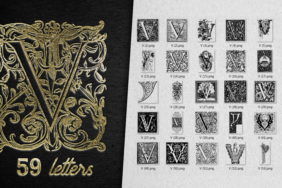 28 IN 1 VINTAGE LETTERS COLLECTION, a Symbol Font by Graphic Spirit (Photo 24 of 31)