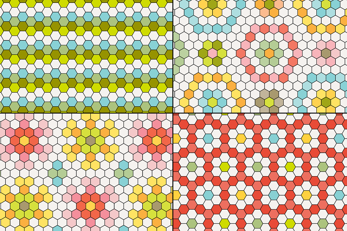 Hexagon Tile Patterns, a Pattern Graphic by Melissa Held Designs