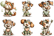 Whimsical Valentine Dog Cat Clipart, an Illustration by CraftArtStudio (Thumbnail 4 of 6)