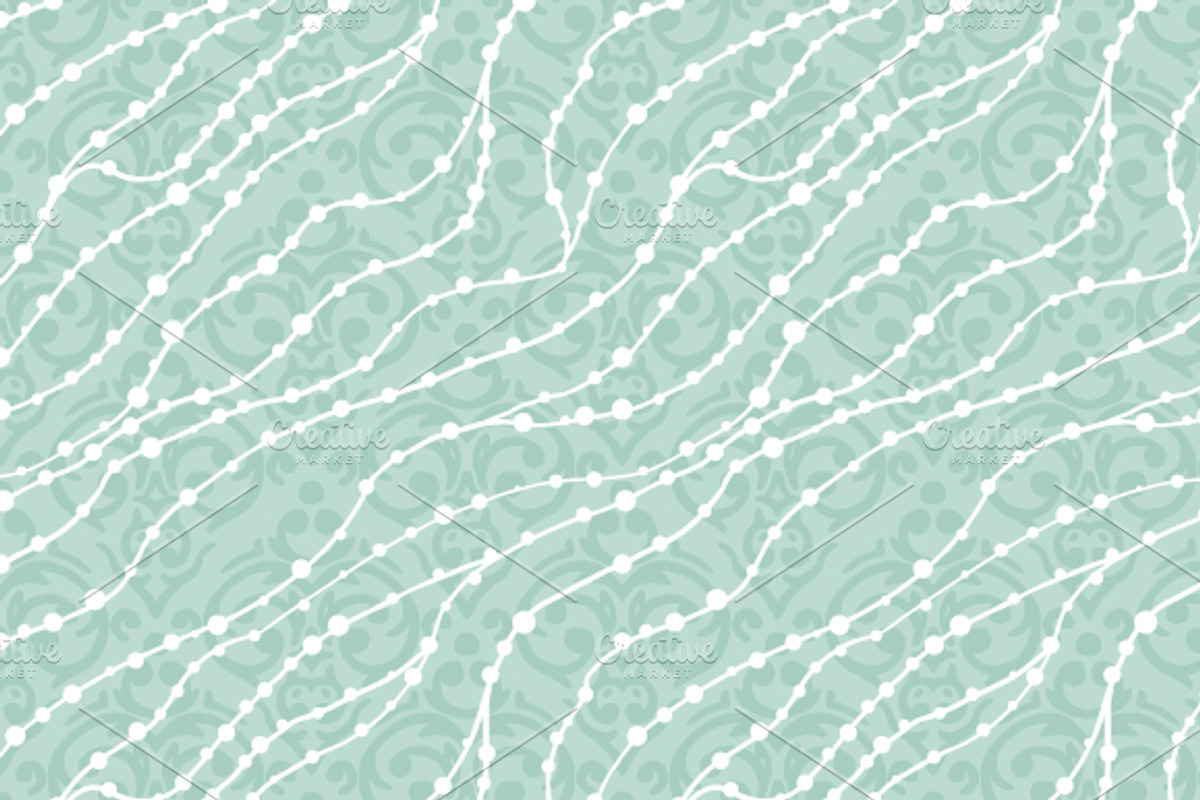 Seamless mint green damask patterns, a Pattern Graphic by Alenarozova (Photo 2 of 5)
