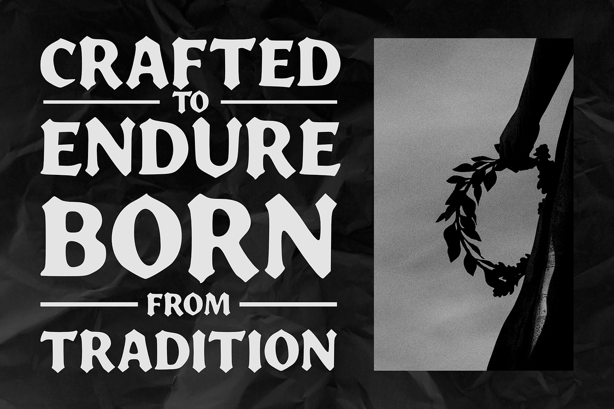 Akijare Vintage Blackletter Font, a Blackletter Font by mesuka (Photo 2 of 5)