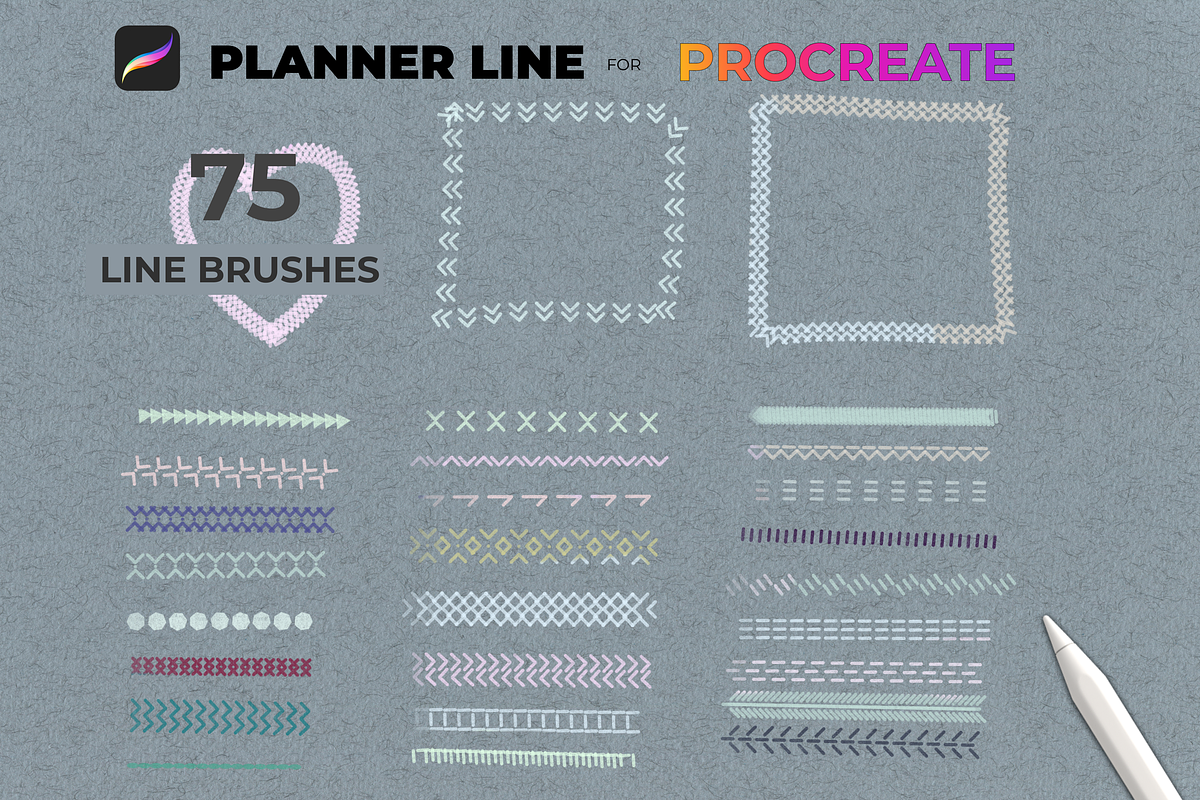 Linear brushes patterns Procreate, a Brush Add-On by Graphics Resources (Photo 14 of 15)