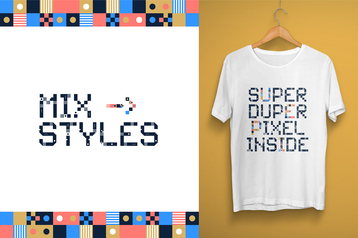 Gepix - Geometric Pixel Color Font, a Font by Lunarts Studio (Photo 6 of 10)