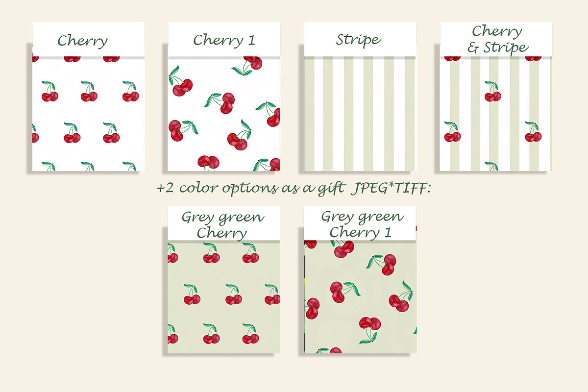 Watercolor Cherries Seamless Pattern, a Pattern Graphic by Oksana Dovhopol Art (Photo 8 of 11)