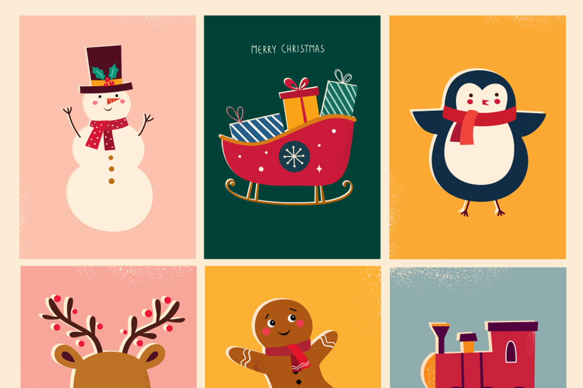 Vintage Christmas collection, a Decorative Illustration by MoleskoStudio (Photo 6 of 11)