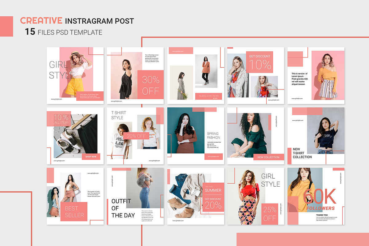 Instagram Templates Bundle 95% OFF, a Social Media Template by UICreative (Photo 3 of 21)