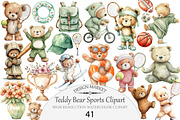 Teddy Bear Sports Clipart, an Illustration by Design Market (Thumbnail 1 of 5)