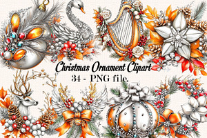 Luxury Christmas Ornament Clipart, a Seasonal Illustration by SVGArt