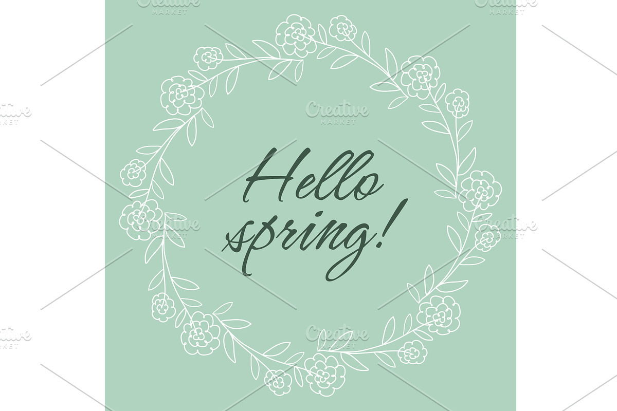 Floral wreath silhouette with the, an Object Illustration by Tati_Kli