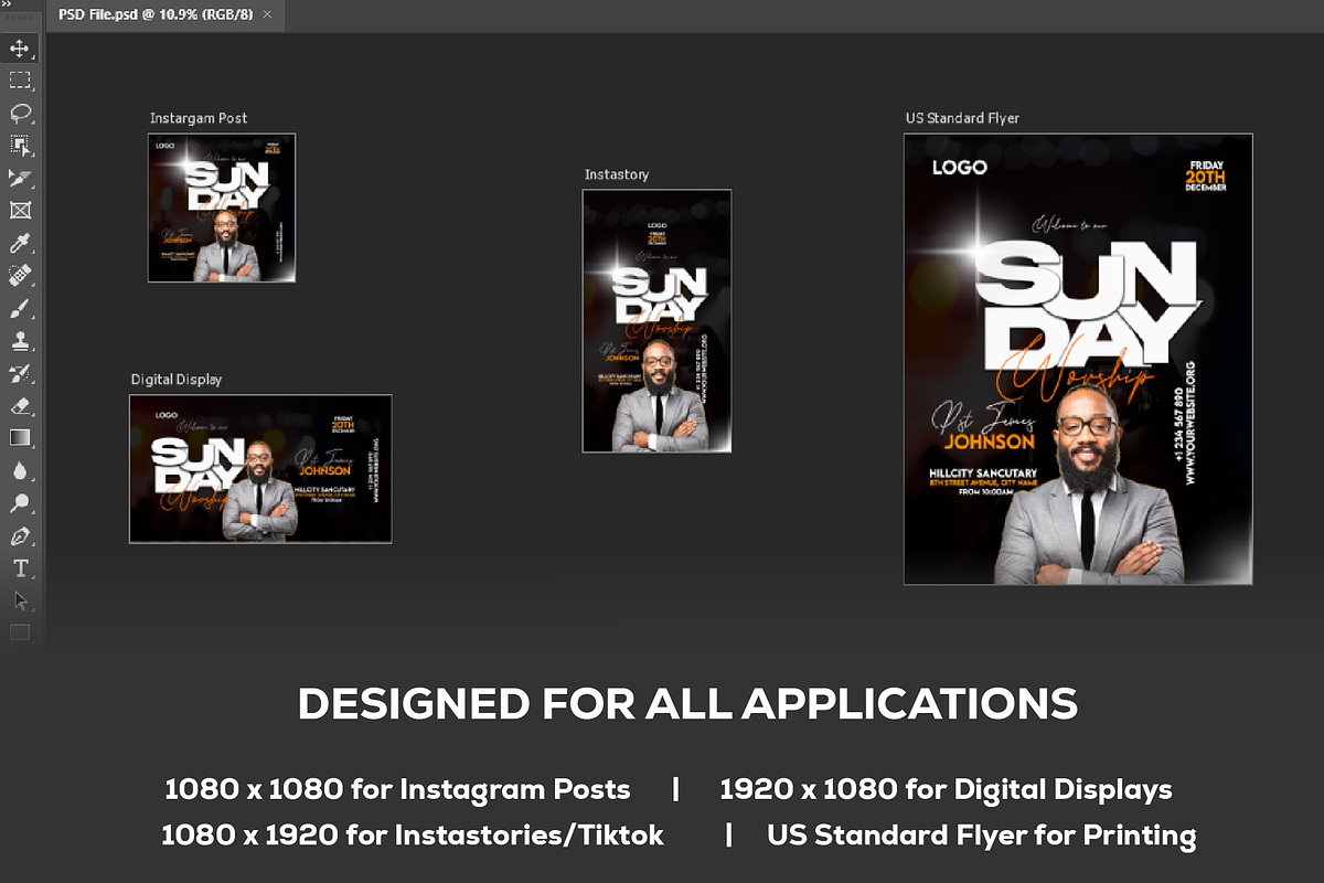 4-in-1 Church Flyer Template, a Flyer Template by Sipi_Graphics (Photo 2 of 6)