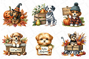 Watercolor Autumn Dog Clipart, an Illustration by DreamPrint404 (Thumbnail 2 of 6)
