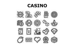 Casino Slot Game Jackpot Poker Icons