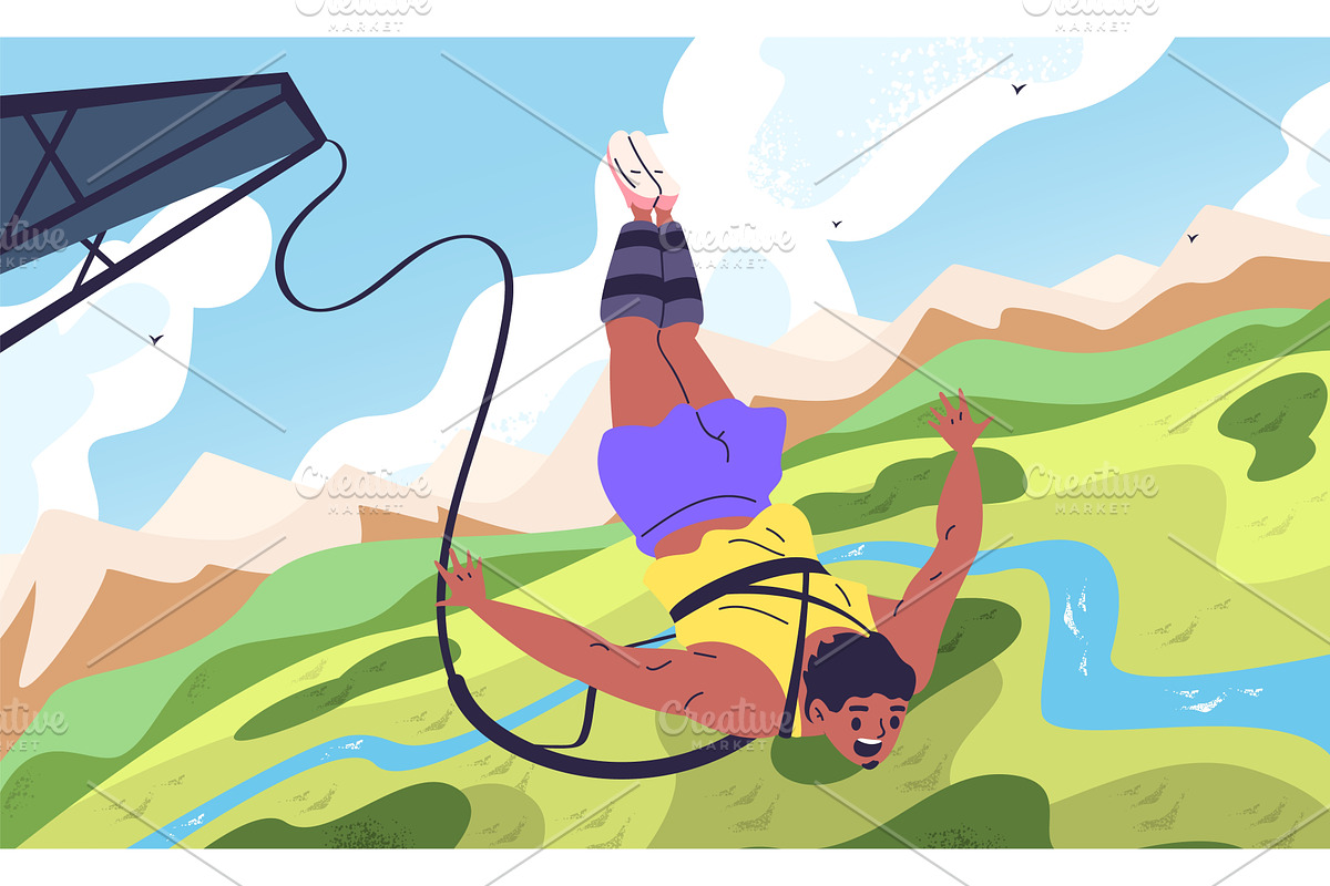 Bungee jumping. Bungy jump off, a Sport Illustration by Stock-Smart-Start