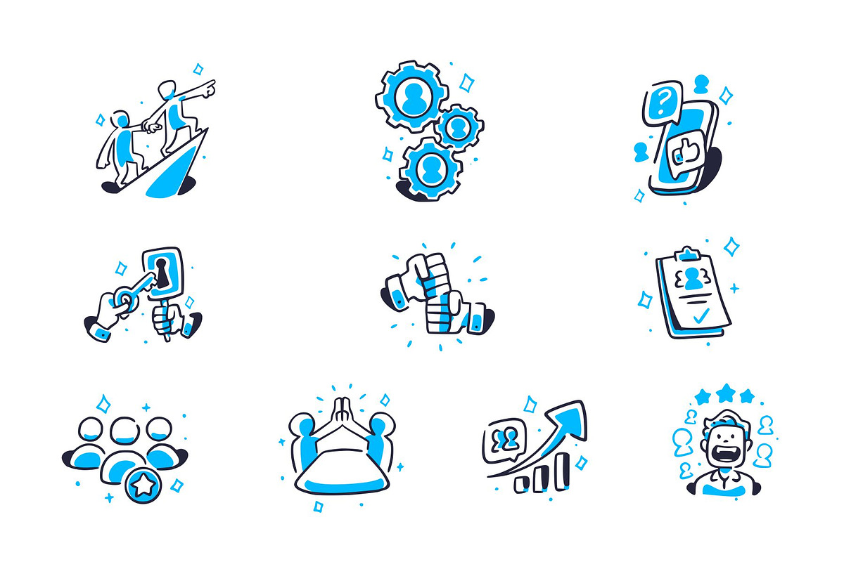 Team Collaboration Icon Doodle Vol 2, an Object Graphic by SLAB! Design (Photo 3 of 3)
