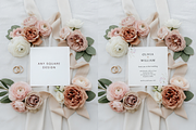 Square Wedding Mockup Boho Floral, a Product Mockup by TatiMockup (Thumbnail 2 of 3)