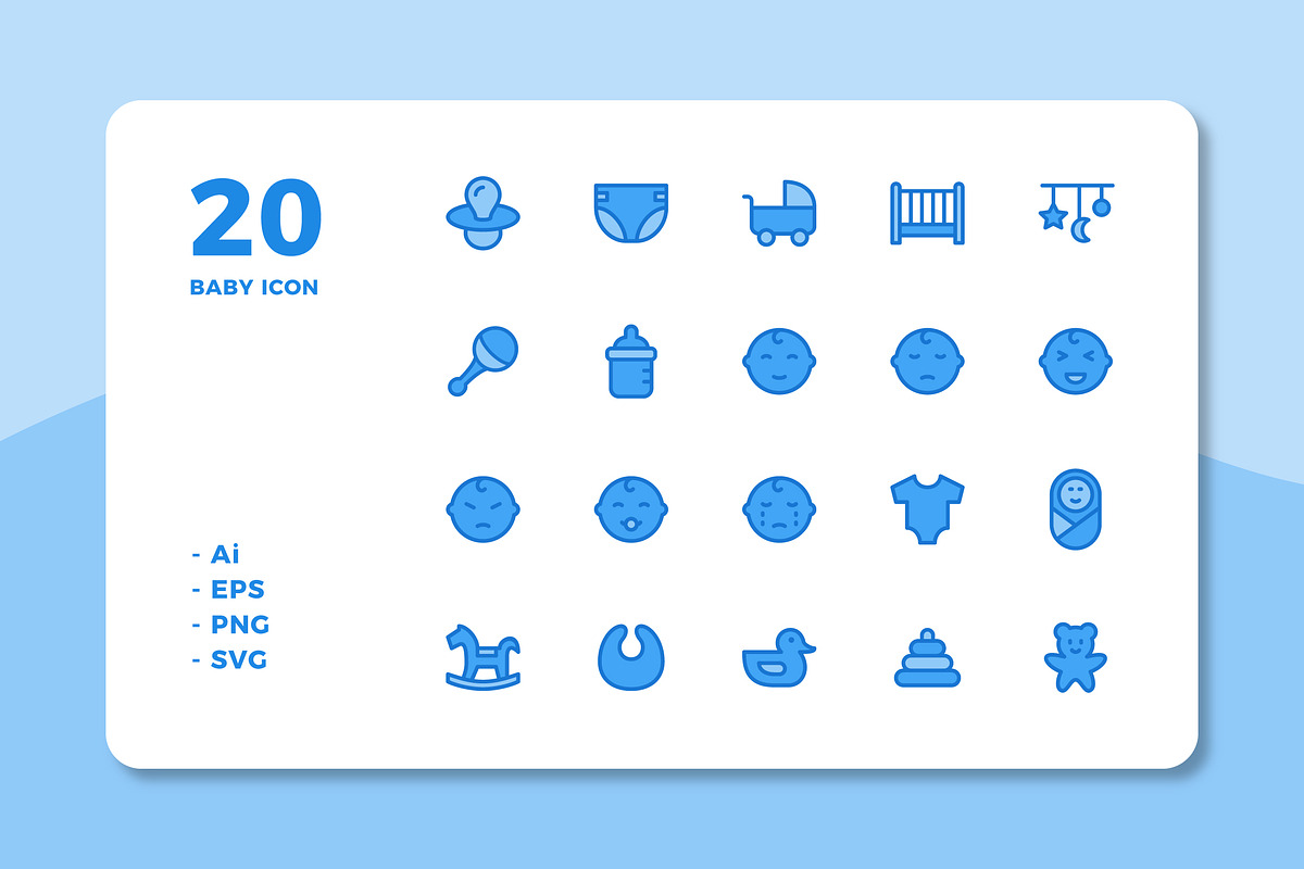 Baby Icon Set, an Outline Icon by Deemak Daksina (Photo 2 of 3)