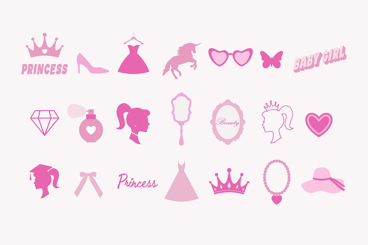 Baby girl - Barbie inspired vectors, a Decorative Illustration by yabluko_draws (Photo 3 of 5)