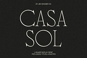 Casa Sol | Sharp Display Serif, a Serif Font by Jen Wagner Co (Thumbnail 1 of 10)