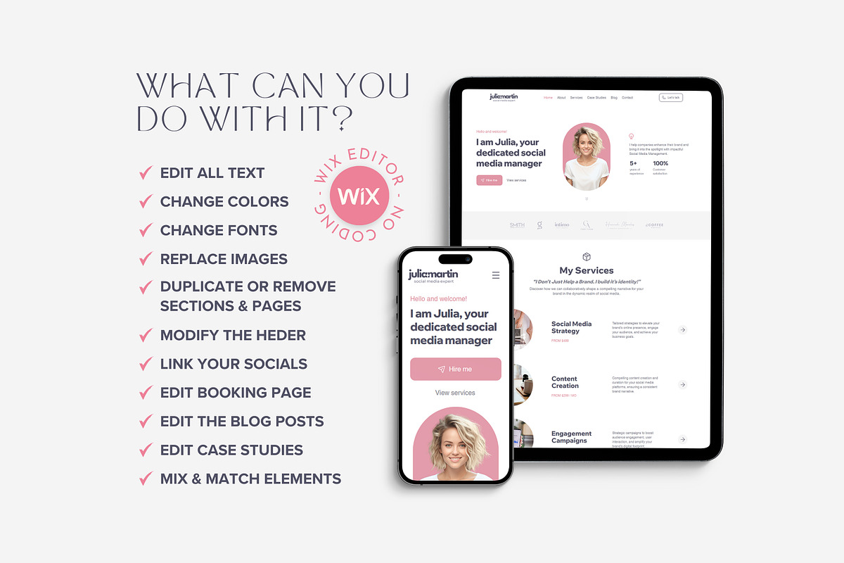 Wix Template Social Media Manager, a Wix Template by vectorocean (Photo 7 of 11)