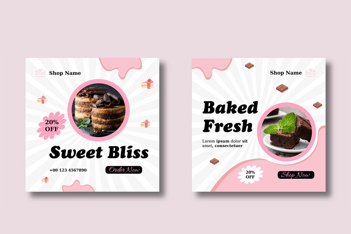 Bakery and Dessert Shop Social Media preview 3