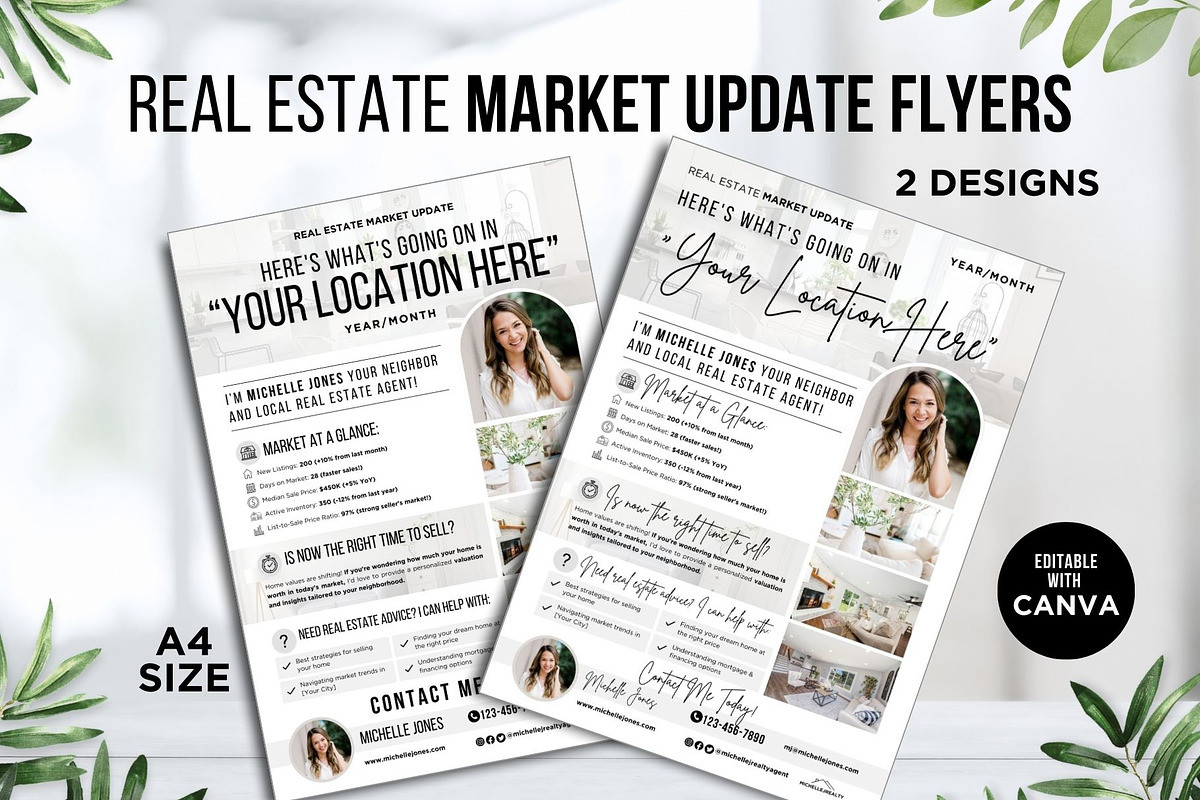 Real Estate Market Update Flyers, a Flyer Template by CreativeVinesStore (Photo 1 of 7)