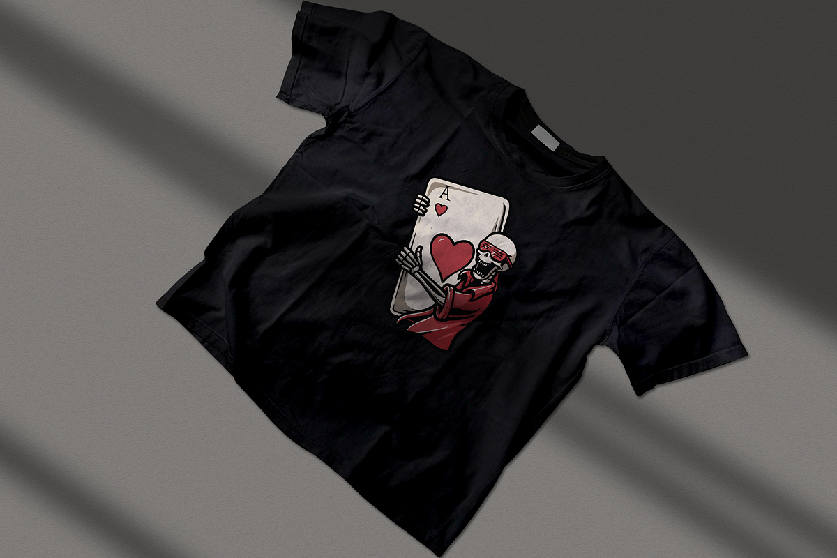 Skeleton Holding Ace of Hearts, an Object Illustration by nomlimo.com (Photo 2 of 3)