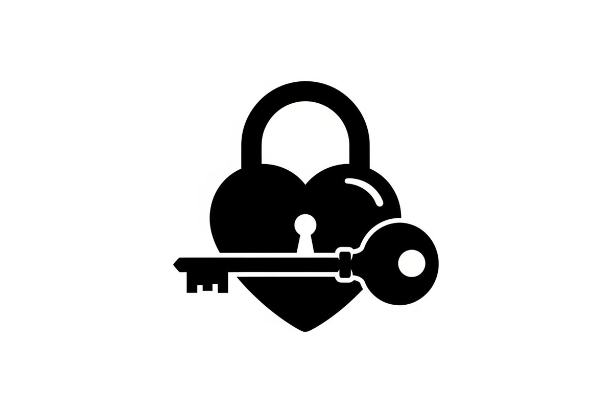 Heart Lock and Key Silhouette Icons, an Illustration by Designer_Momina (Photo 10 of 51)