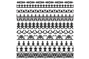 Border decoration elements pattern, an Object Illustration by piter.goskov