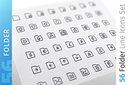 Folder Line Icons Set, an Outline Icon by Voysla's Shop (Thumbnail 1 of 4)
