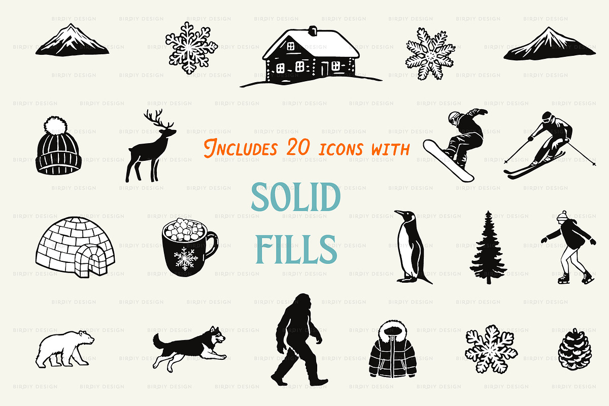 Winter Wonderland Icons, a Solid Icon by BirDIY Design (Photo 3 of 12)